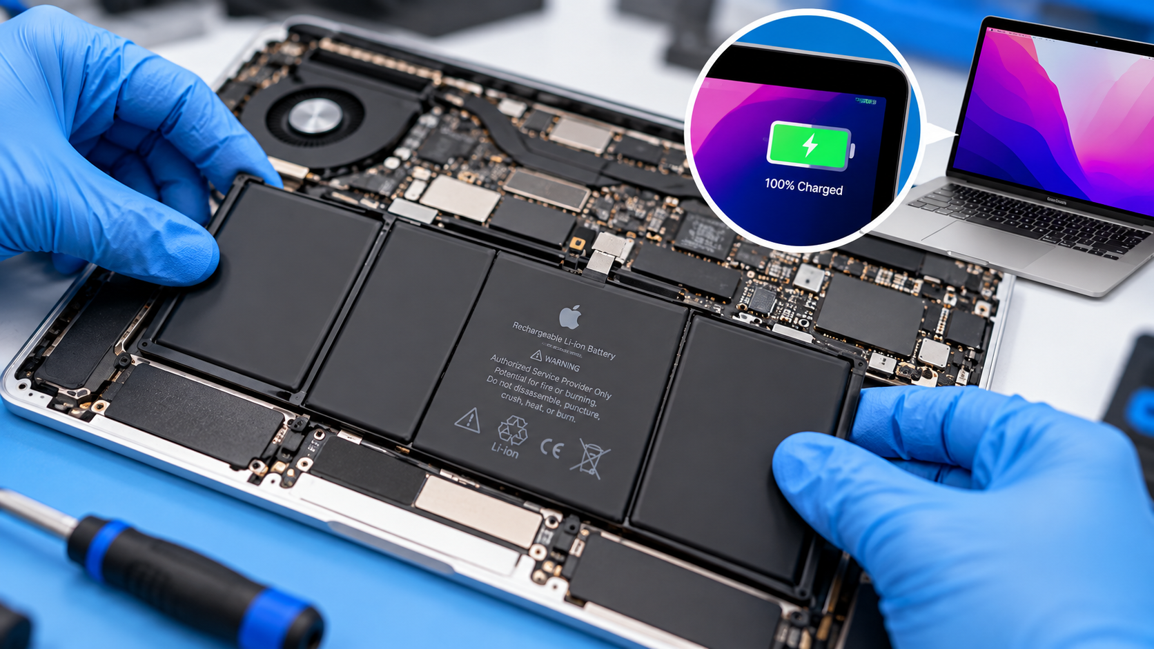 MacBook Battery Repair in Progress Stroudtech